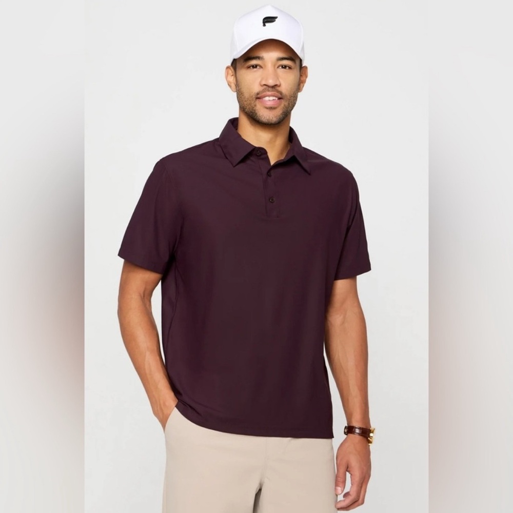 Fabletics Deep Burgundy Polo Shirt for Men